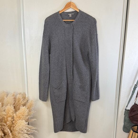 Halogen Gray Longline Snap-Button Cardigan Women's size Medium - Picture 6 of 10